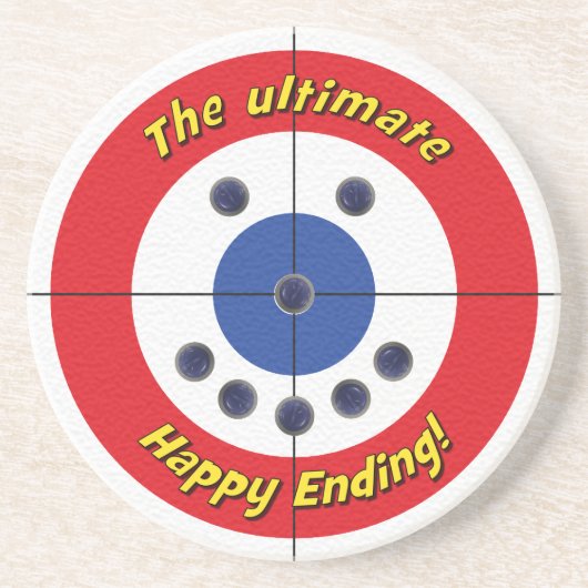 Happy Ending Sandstone Untersetzer - (Rot) (Vorne)