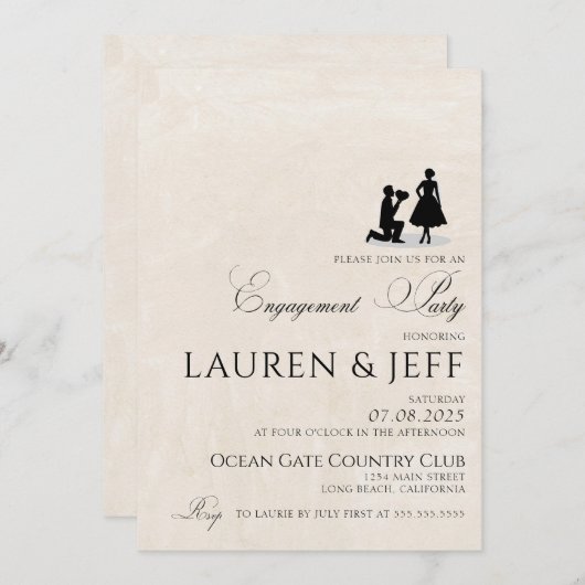 Happy Engagement Party Einladung (Vorne/Hinten)