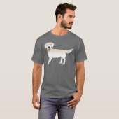 Happy English Cream Golden Retriever Cartoon Dog T-Shirt (Vorne ganz)