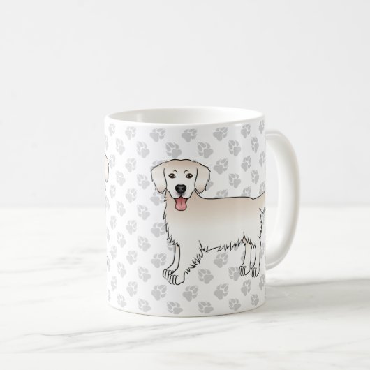 Happy English Cream Golden Retriever Hunde & Paws Kaffeetasse (VorderseiteRechts)