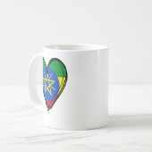 Happy Enkuh Ethioa Flag Herz Graphic Ethioan Prid Kaffeetasse (Vorderseite Links)