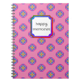 Happy Erinnerungen Pink Star Mandala Boho Notebook Notizblock