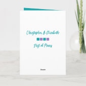 Happy Erste Jubiläum Namen türkis lila hinzufügen Karte (Rückseite)