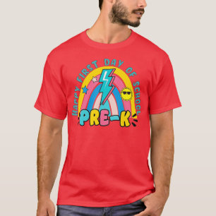 Happy ersten Tag der Schule Regenbogen Hallo Pre K T-Shirt