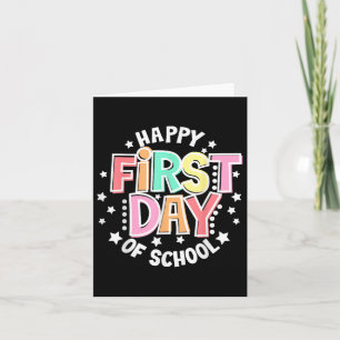 Happy ersten Tag der Schule Retro Groovy zurück zu Karte