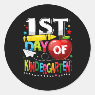 Happy Erster Tag Kindergarten Lehrer Spaß Zurück T Runder Aufkleber
