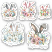 Happy Ester Blessing Bunny Ears Niedlich Aufkleber (Vorderseite)