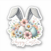 Happy Ester Familienname Bunny Ears Vintag Aufkleber (Vorderseite)
