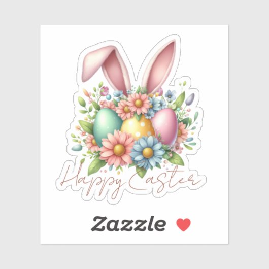 Happy Ester Segen Pink Bunny Ears Niedlich Aufkleber (Blatt)