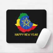 Happy Ethioan New Year Ethioa Map Flag Äthiopische Mousepad (Mit Mouse)