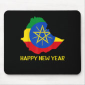 Happy Ethioan New Year Ethioa Map Flag Äthiopische Mousepad (Vorne)