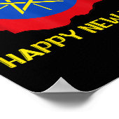 Happy Ethioan New Year Ethioa Map Flag Äthiopische Poster (Ecke)