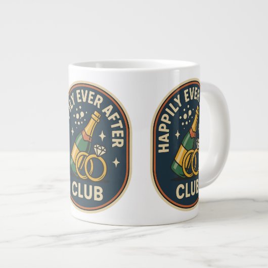 Happy Ever After Club Jumbo Tasse - Retro Wedding (Vorderseite Rechts)