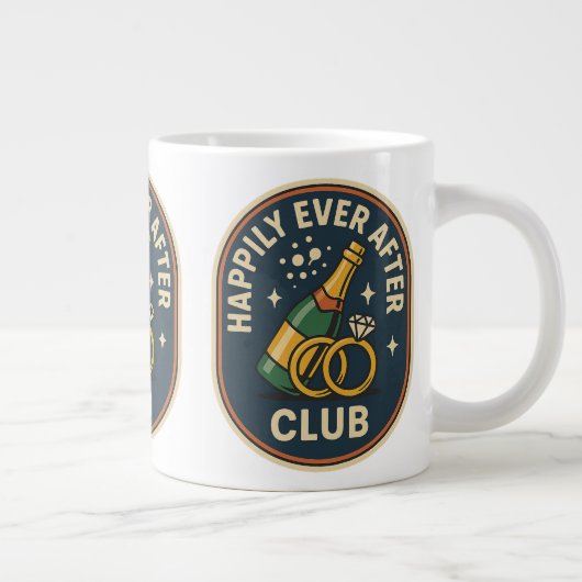 Happy Ever After Club Jumbo Tasse - Retro Wedding (Rechts)