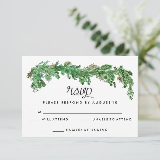 Happy Ever After Greenerity Hochzeit Einladung UAW (Stehend Vorderseite)