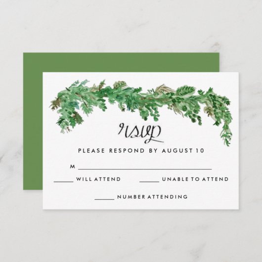 Happy Ever After Greenerity Hochzeit Einladung UAW (Vorne/Hinten)