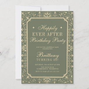 Happy Ever After Vintage Buch Geburtstagsfeier Einladung