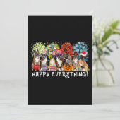 Happy Everything Boxer Hund Saisons Ganzjähriger B Einladung (Stehend Vorderseite)