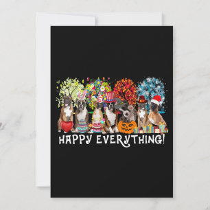 Happy Everything Boxer Hund Saisons Ganzjähriger B Einladung