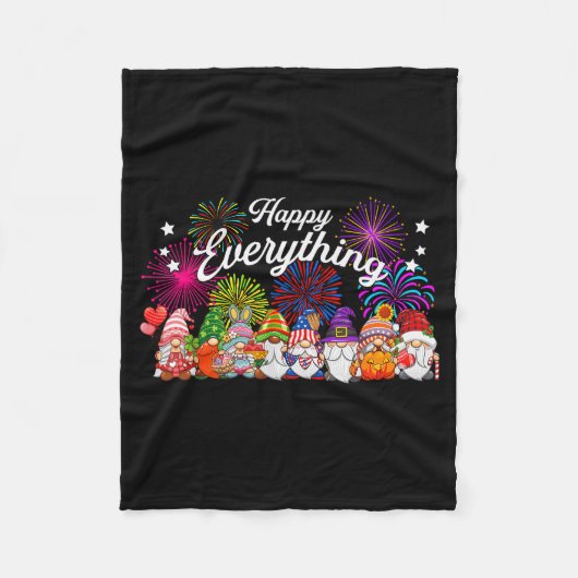 Happy Everything Gnomes For All Year Every Holiday Fleecedecke (Vorderseite)