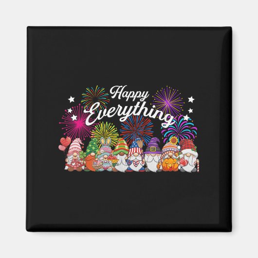 Happy Everything Gnomes For All Year Every Holiday Magnet (Vorne)