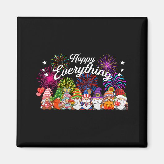 Happy Everything Gnomes For All Year Every Holiday Magnet (Vorne)