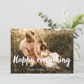 Happy Everything Modernes Weihnachtsfest Foto Feiertagskarte (Stehend Vorderseite)