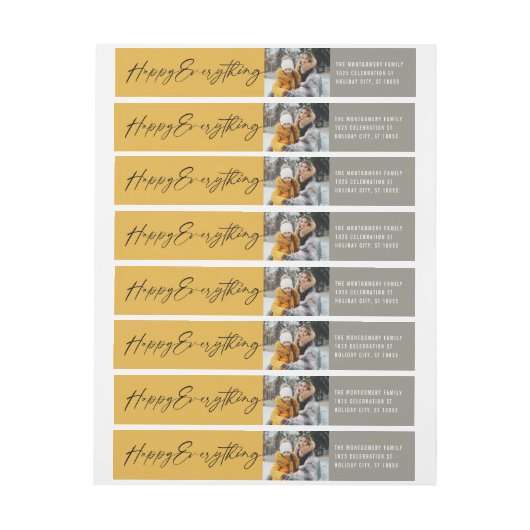 Happy Everything Stilvolle Script Holiday Adresse (Bogen)