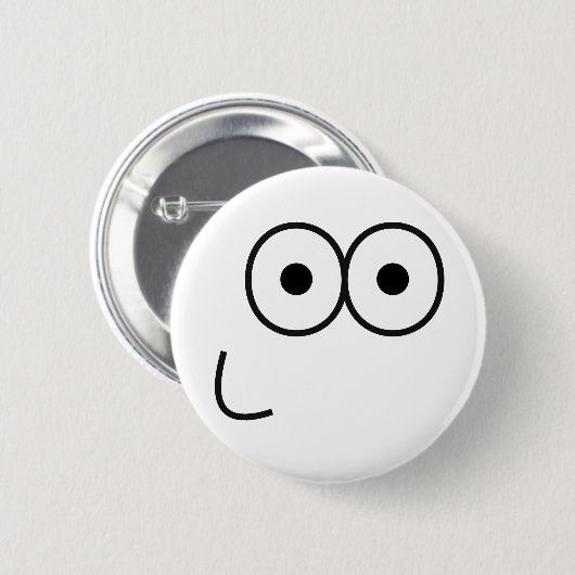 Happy Eyes and Mouth - Pinback Button (Vorne & Hinten)