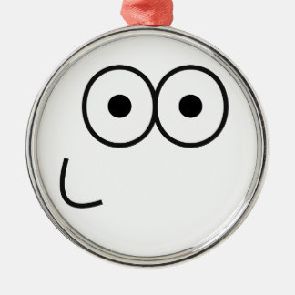 Happy Eyes and Mouth - Premium Round Ornament Aus Metall