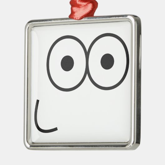Happy Eyes and Mouth - Premium Square Ornament (Links)