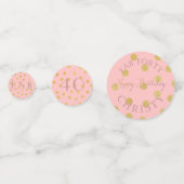 Happy Fab 40 Geburtstag Pink und Gold Konfetti (Vorderseiten)