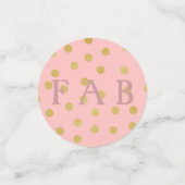 Happy Fab 40 Geburtstag Pink und Gold Konfetti (Klein Vorderseite)