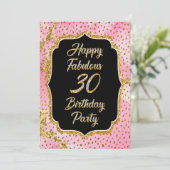 Happy Fabulous 30. Geburtstag Party Einladung (Stehend Vorderseite)