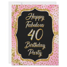 Happy Fabulous 40. Geburtstag Einladung Party