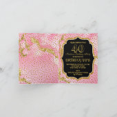 Happy Fabulous 40. Geburtstag Faltkarte (Innenseite)