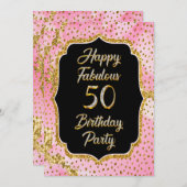 Happy Fabulous 50. Geburtstag Einladung Party (Vorne/Hinten)