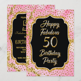 Happy Fabulous 50. Geburtstag Einladung Party