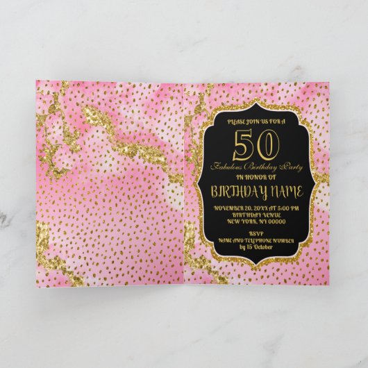 Happy Fabulous 50. Geburtstag Einladung Party (Innenseite)