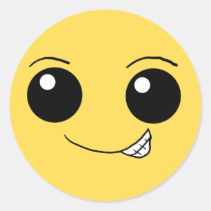 Happy Face 5 Runder Aufkleber