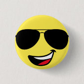 Happy Face Aviator Sonnenbrille Spaß niedlich gelb Button (Vorderseite)