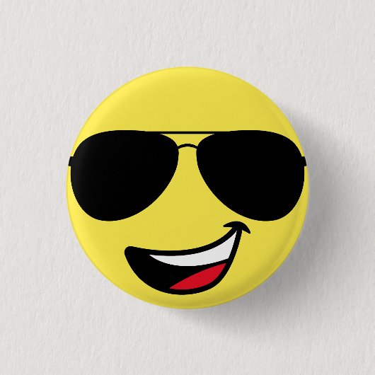 Happy Face Aviator Sonnenbrille Spaß niedlich gelb Button (Vorderseite)