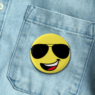 Happy Face Aviator Sonnenbrille Spaß niedlich gelb Button