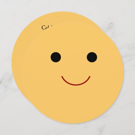 Happy Face Birthday Einladung (Vorne/Hinten)