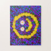 Happy Face Blume mit farbenfrohen Leuchtern Puzzle (Vertikal)