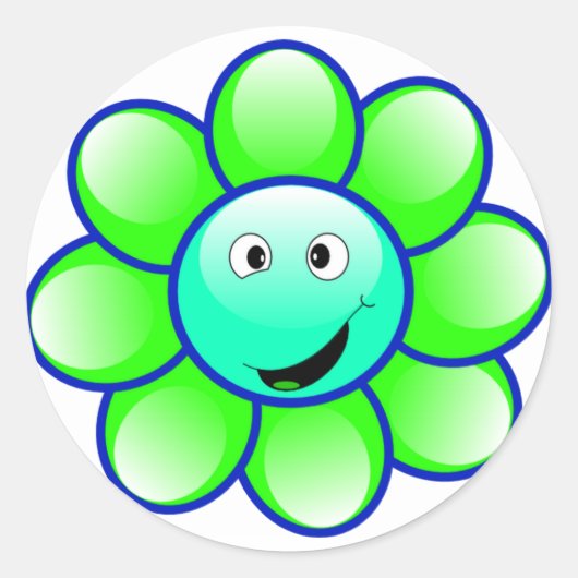 Happy Face Blume Stickers (Vorderseite)