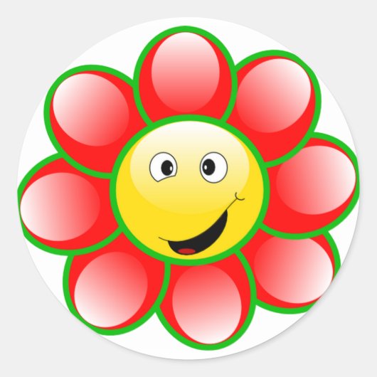 Happy Face Blume Stickers (Vorderseite)