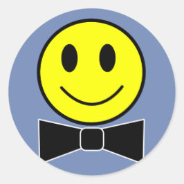 Happy Face Bow Krawatte Runder Aufkleber