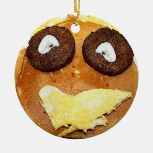 Happy Face Breakfast Keramik Ornament (Vorne)