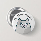 Happy Face Cat Button (Vorne & Hinten)